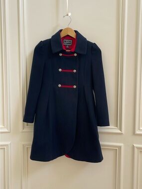 Rothschild Navy Pea Coat with Red Trim